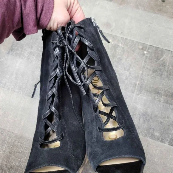 Sam Edelman Open Toe High Heels Black 8.5 - Picture 4 of 5